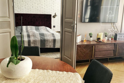 A premium two-bedroom apartment is available for rent in Budapest, 6th district, Terézváros.\"