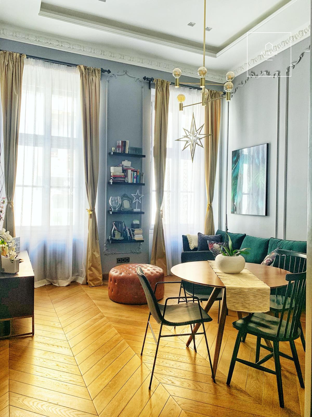 A premium twobedroom apartment is available for rent in Budapest, 6th