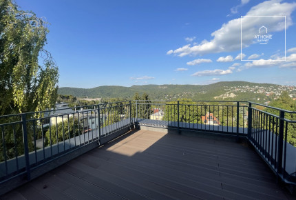 Premium four-bedroom apartment with 2 panoramic terrace for rent  in Budapest, 2nd district, Kurucles