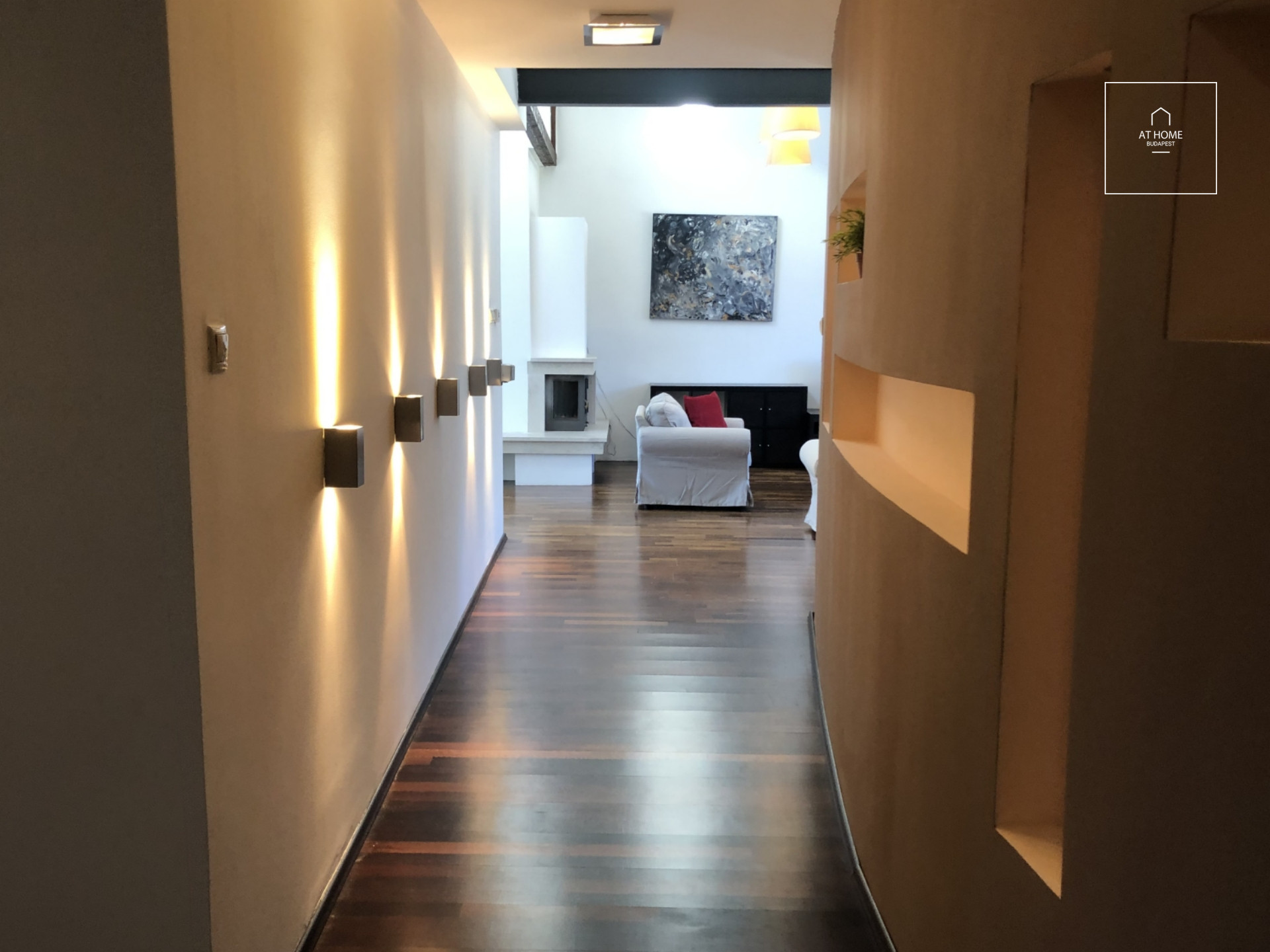 Spacious, beautiful penthouse apartment with large terrace and parking for rent Budapest 6th district, Downtown