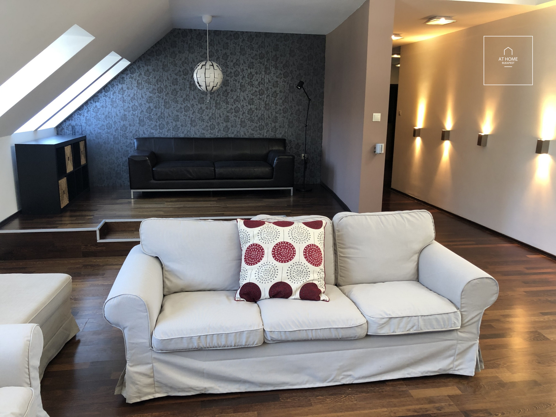 Spacious, beautiful penthouse apartment with large terrace and parking for rent Budapest 6th district, Downtown