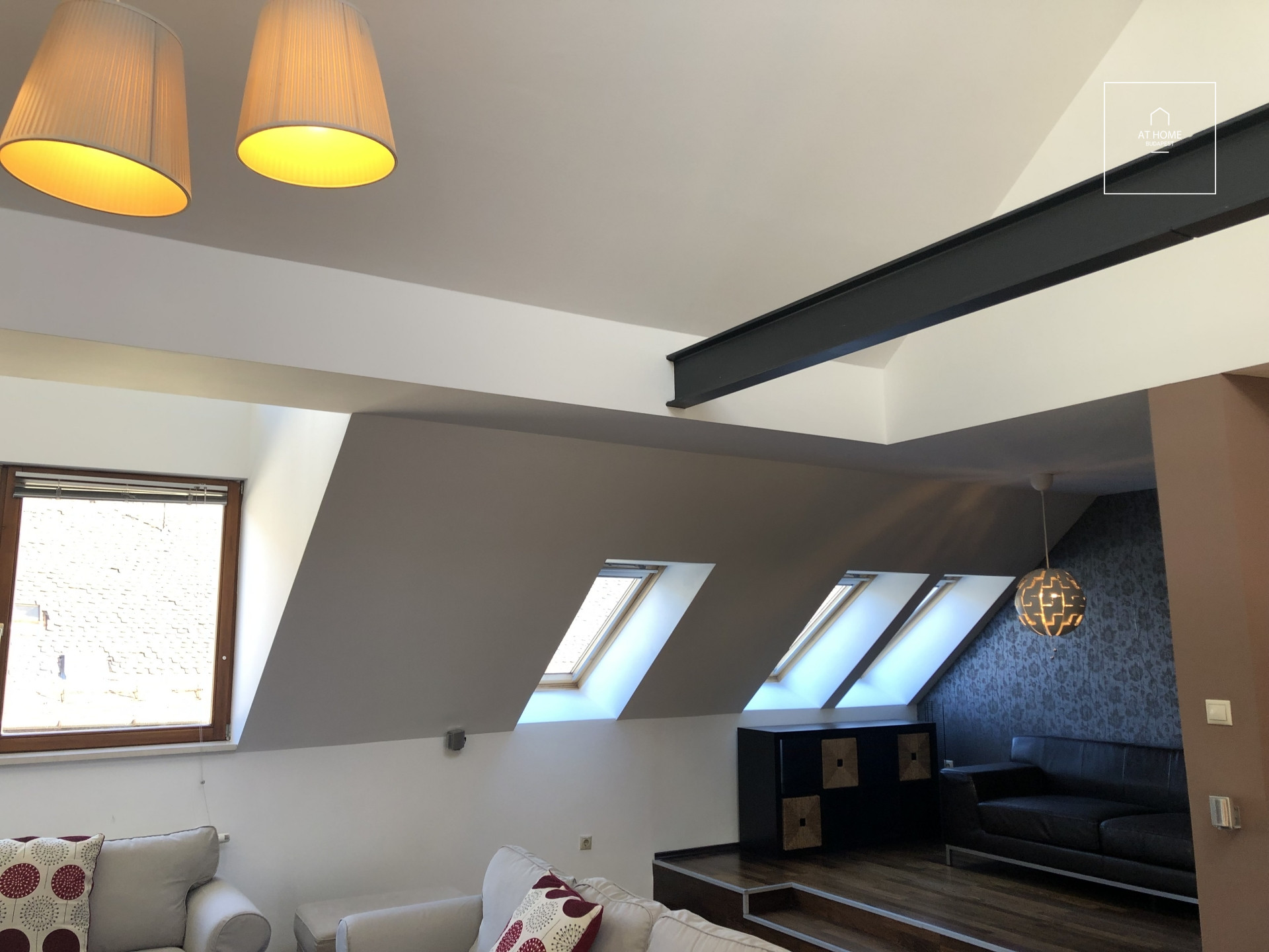 Spacious, beautiful penthouse apartment with large terrace and parking for rent Budapest 6th district, Downtown