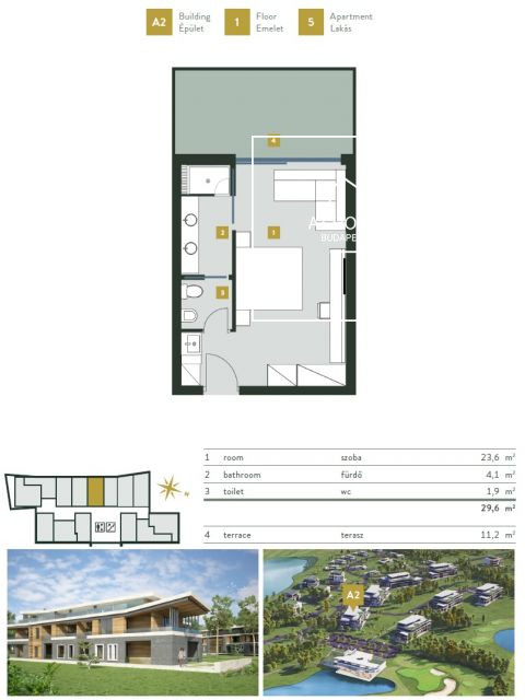 Sunny apartment for sale  II/A. district, Kehidakustány