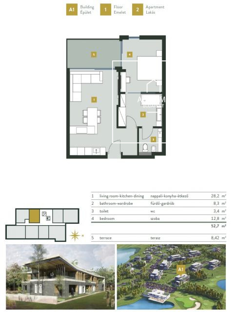 Elegant apartment for sale  II/A. district, Kehidakustány