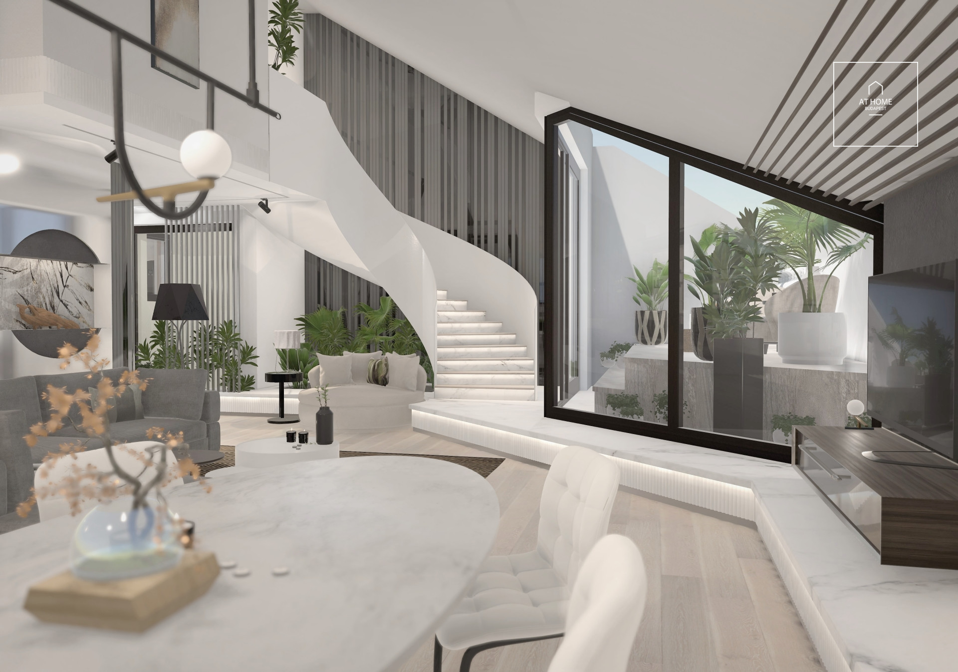 A duplex penthouse apartment in the 6th district of Budapest, with a spectacular city view, in a newly renovated building