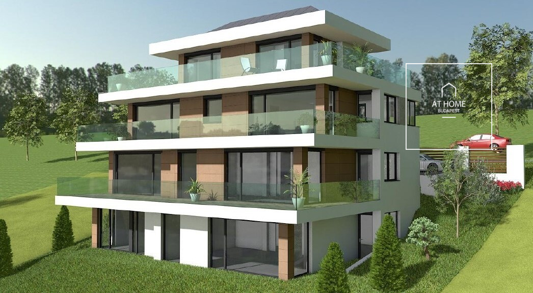 Eladó prémium penthouse lakás panorámás teraszokkal Gazdagréten, Budapesten