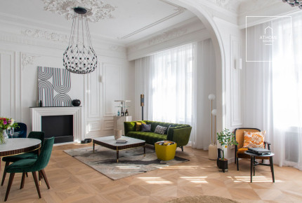 Elegant two-bedroom apartment is for rent in Budapest 6th district, next to Opera House