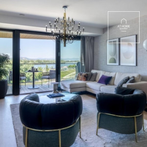 A three-bedroom luxury apartment with a panoramic view of the Danube is available for rent in the 13th district of Budapest, Vizafogo