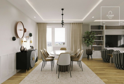 Exclusive three-bedroom apartment with panoramic views for rent in Budapest\'s 11th District.