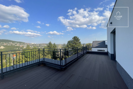 Premium four-bedroom apartment with 2 panoramic terrace for rent  in Budapest, 2nd district, Kurucles