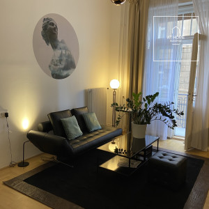 A two-bedroom premium apartment is available for rent in District V of Budapest, in Lipótváros.