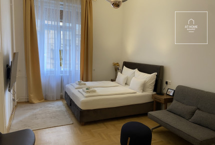 A two-bedroom premium apartment is available for rent in District V of Budapest, in Lipótváros.