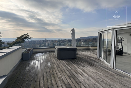 Premium 3-bedroom panoramic apartment with 115 sqm terrace for rent in Budapest, District XI, Sasad