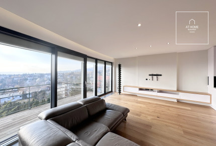 Premium 3-bedroom panoramic apartment with 115 sqm terrace for rent in Budapest, District XII.