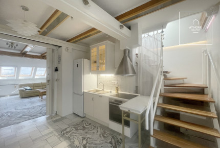 A romantic style,  attic apartment for sale in Budapest, 11th district, Gellért Hill