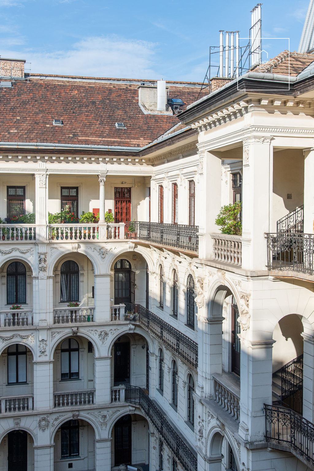 Elegant two-bedroom apartment is for sale in Budapest 6th district, next to Opera House