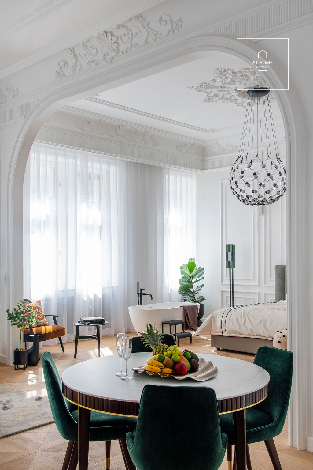 Elegant two-bedroom apartment is for sale in Budapest 6th district, next to Opera House