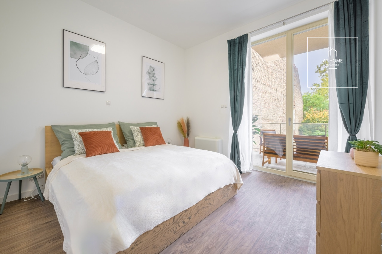 Newly built one-bedroom apartment with terrace for rent Budapest 6th district,  Diplomatic Quarter