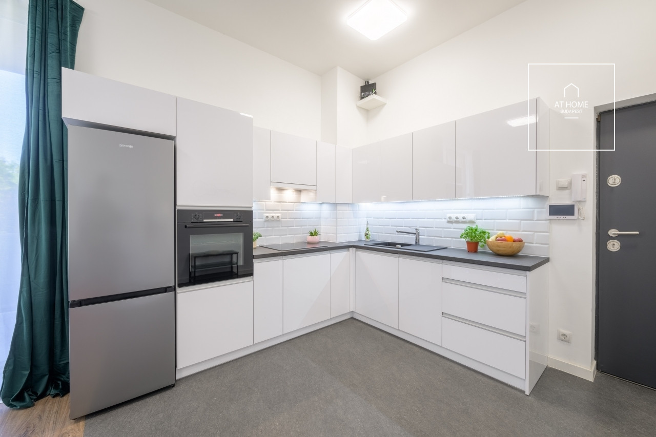 Newly built one-bedroom apartment with terrace for rent Budapest 6th district,  Diplomatic Quarter