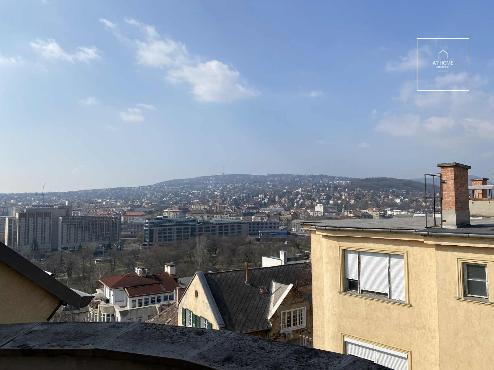 Spacious 82 sqm attic apartment with two bedrooms and terraces offering panoramic views in Budapest’s 1st district