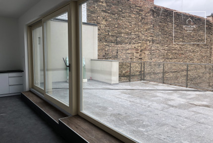 Newly built one-bedroom apartment for rent, with 41 sqm terrace in Budapest 6th district,  Diplomatic Quarter