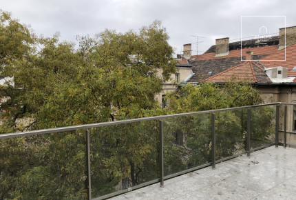 Newly built one-bedroom apartment for rent, with 41 sqm terrace in Budapest 6th district,  Diplomatic Quarter