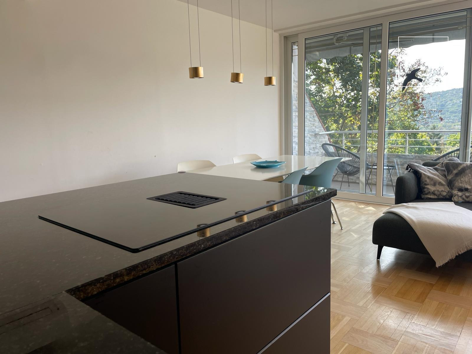 Five-bedroom panoramic apartment for rent in the 2nd district of Budapest, Törökvész.