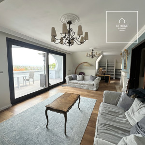 Spacious, Duplex Apartment with Panoramic View for Rent on Istenhegy – Private Garden and Sauna