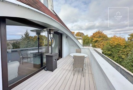Spacious, Duplex Apartment with Panoramic View for Rent on Istenhegy – Private Garden and Sauna