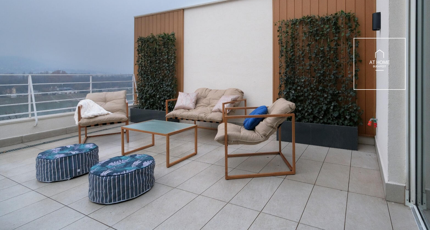 Panorámás, 2 hálószobás penthouse lakás télikerttel, prémium szolgáltatásokkal Újlipótvárosban