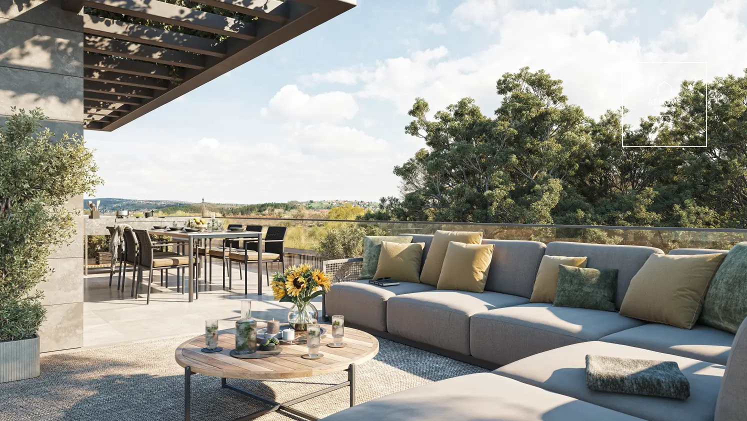 Újépítésű panorámás stúdiólakás terasszal Hévízen