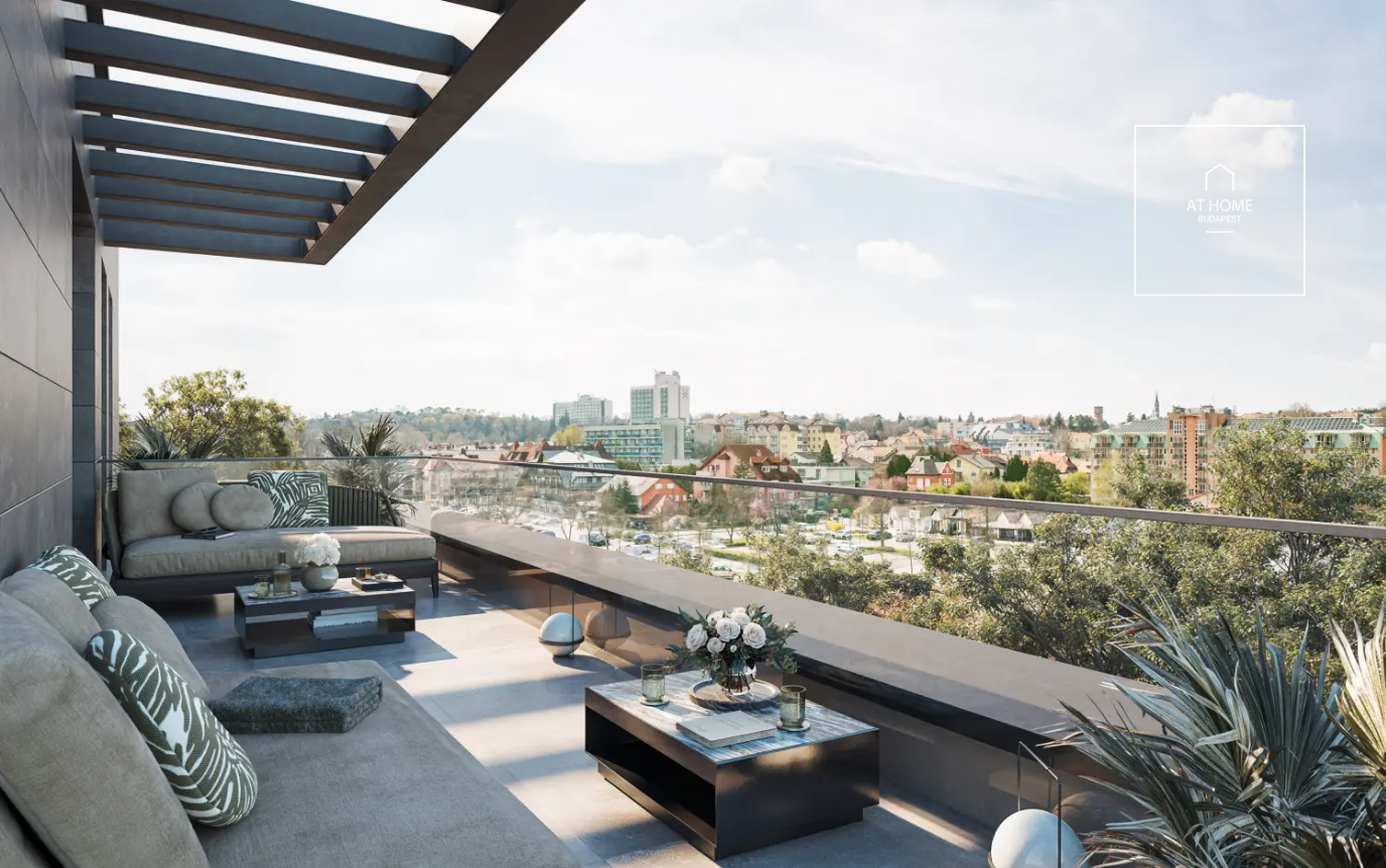 Newly built 1-bedroom apartment with panoramic views and terrace in Hévíz