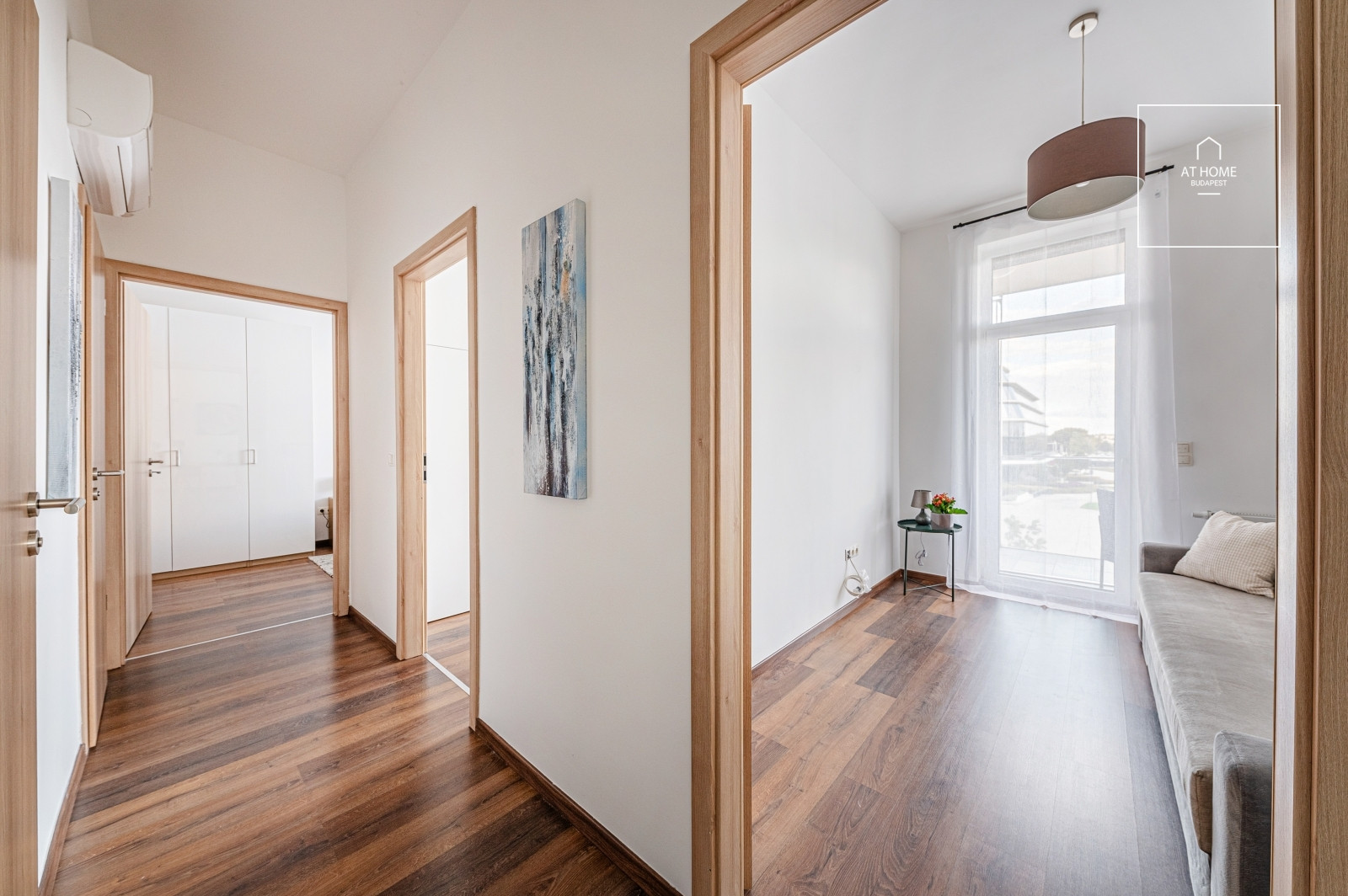 Furnished panoramic apartment with terrace and parking space at Budapart