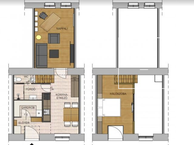 Napfényes 69 nm-es, teljesen felszerelt 1 hálószobás lakás a VI. kerületben