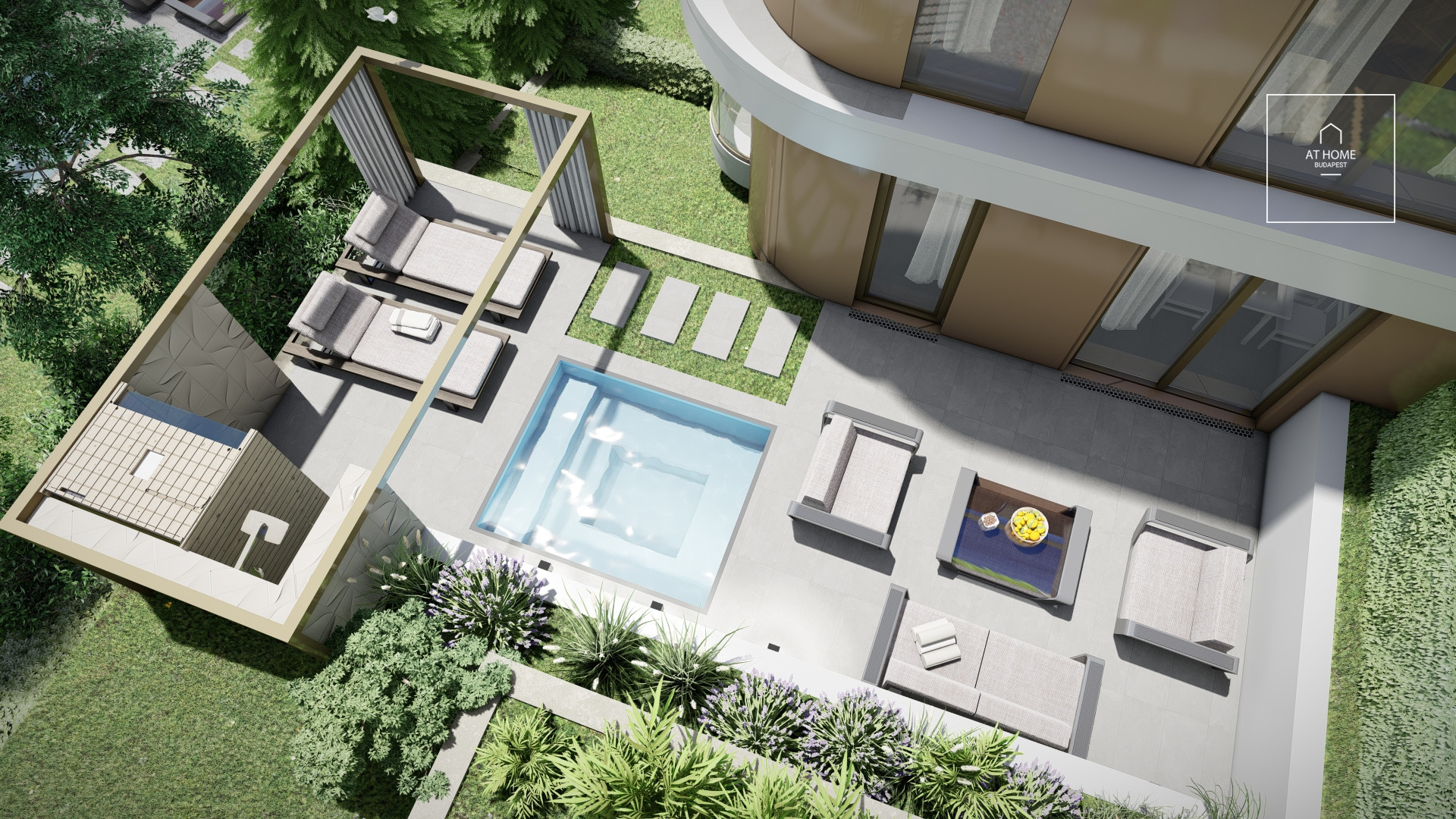 Newly built premium apartment for sale with private garden and swimming pool in the 2nd District, Törökvész