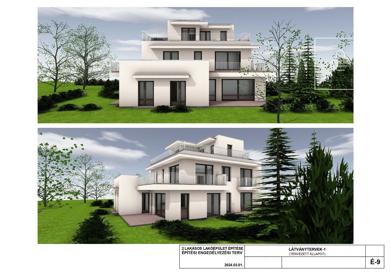 Corner plot with building permit is for sale in District XII, Svábhegy, Budapest
