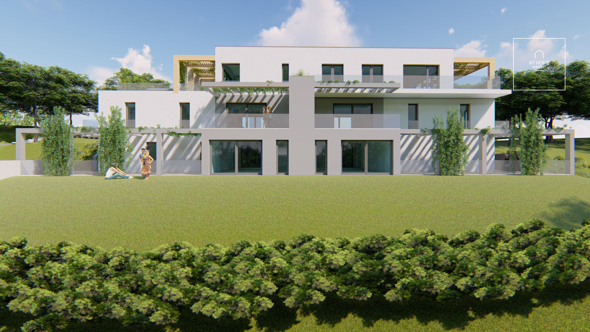 Newly built 108 sqm ground-floor apartment with a 64 sqm terrace and direct garden access in Budapest’s XII district