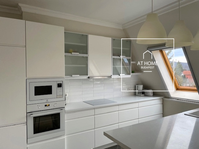 Panoramic 100 sqm penthouse apartment with 3 bedrooms and a balcony in District II/A