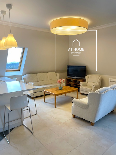 Panoramic 100 sqm penthouse apartment with 3 bedrooms and a balcony in District II/A