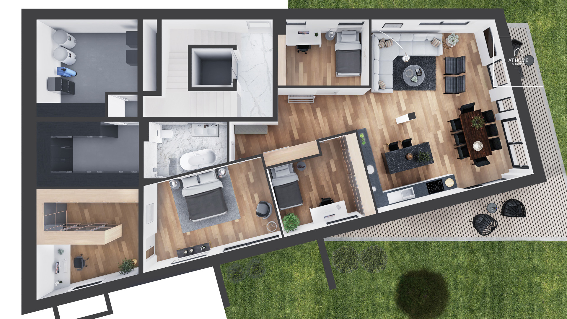 Brand new premium 130 sqm garden-connected apartment with a 42 sqm terrace in District II