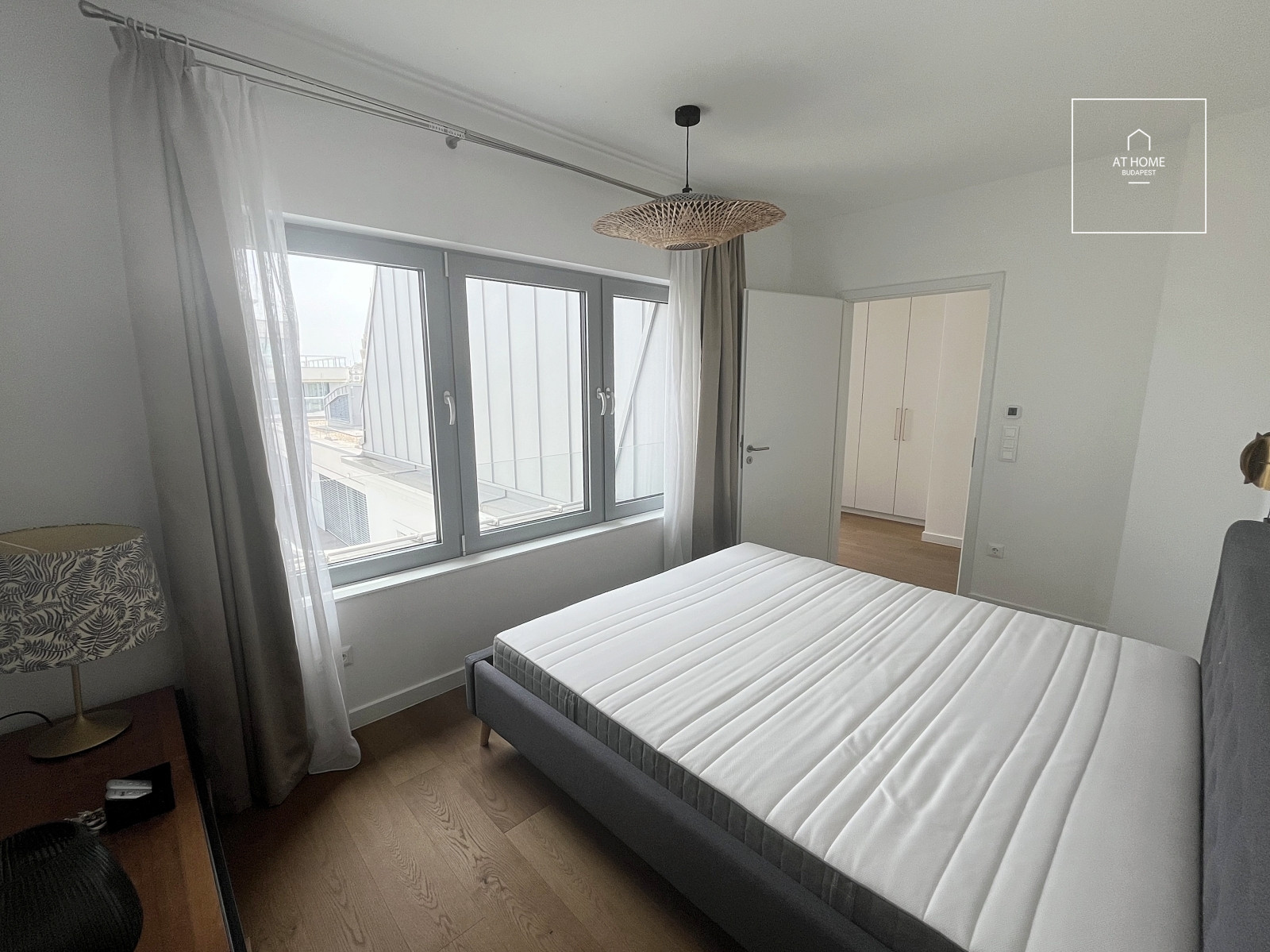 A newly built 2-bedroom apartment with a terrace is available for rent in District VI, Terézváros