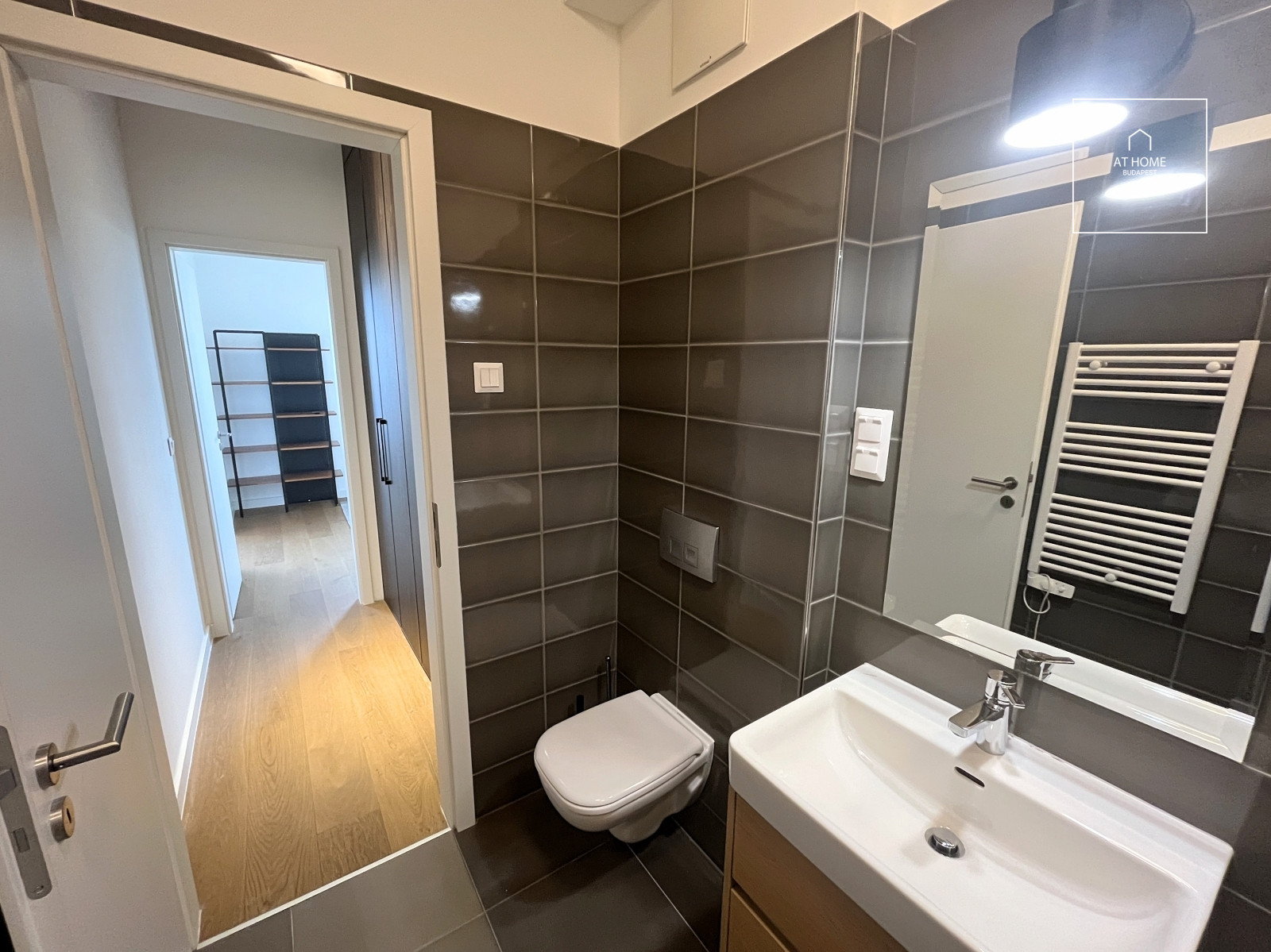 A newly built 2-bedroom apartment with a terrace is available for rent in District VI, Terézváros