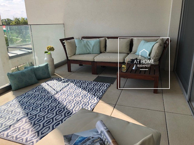 Two-bedroom exclusive apartment with panoramic views for rent in Budapest, District XIII, Marina Part