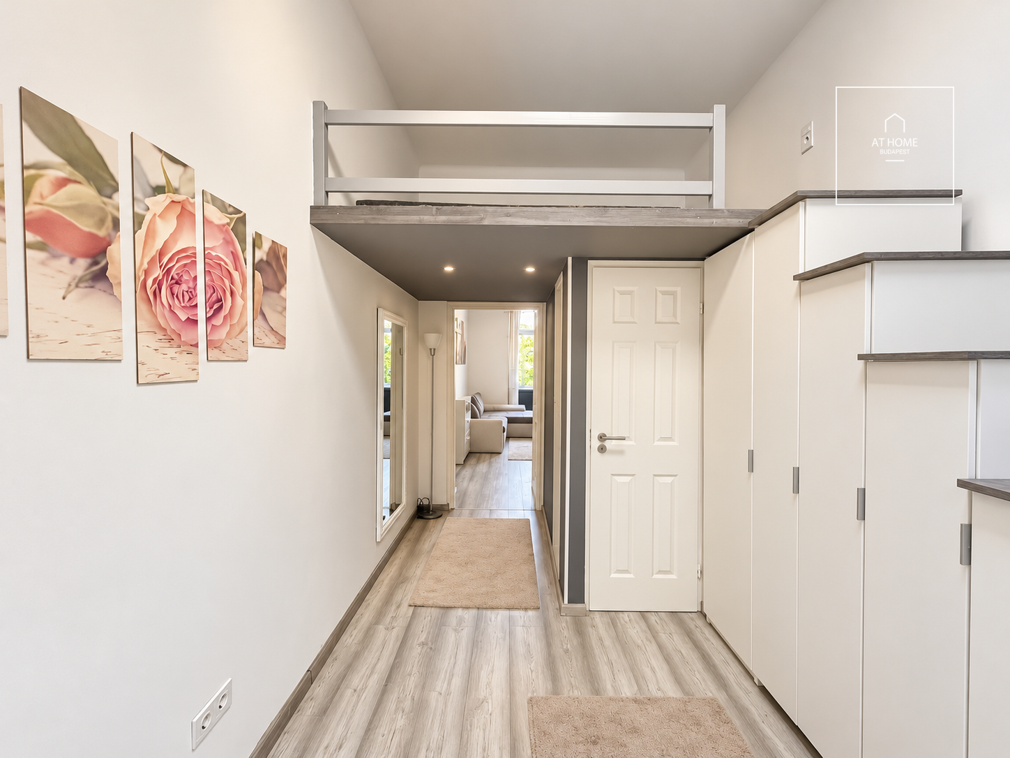 Renovated apartment with a gallery for sale in Krisztinaváros, Budapest.