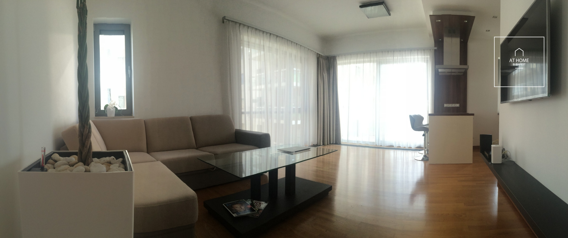 Two-bedroom apartment with panoramic view for rent located in District XIII, Marina part, Budapest
