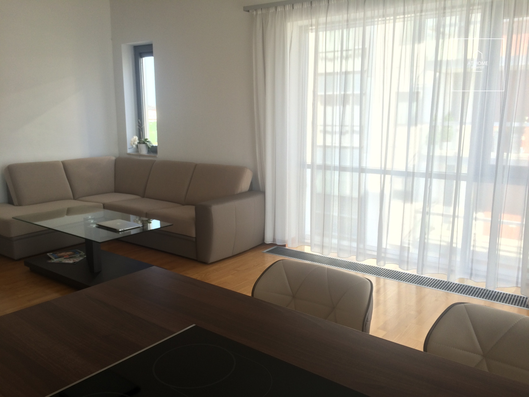 Two-bedroom apartment with panoramic view for rent located in District XIII, Marina part, Budapest