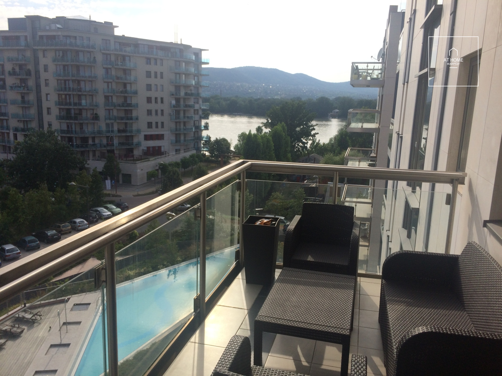 Two-bedroom apartment with panoramic view for rent located in District XIII, Marina part, Budapest